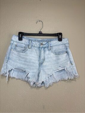 American Eagle Light Wash Distressed Cut Off Denim Shorts